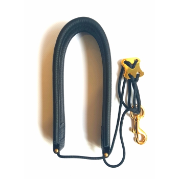 Dave Guardala DeLuxe Saxstrap Elkleather Black with Goldhook